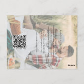 Foto Hart Kalligrafie QR Code Trouwen Briefkaart (Achterkant)
