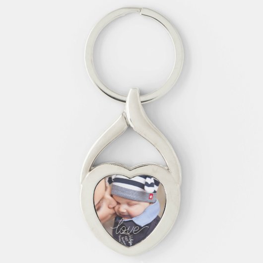 Foto Hart Liefde Keepsake Familie Sleutelhanger (Voorkant)