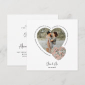 Foto hart locatie kaart gepersonaliseerd verloving (Voorkant / Achterkant)