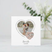Foto hart locatie kaart gepersonaliseerd verloving (Staand voorkant)