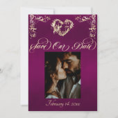 Foto & Hart Monogram - Plum Save The Date (Voorkant)