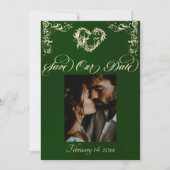 Foto & Hart Monogram - Smaragd Save The Date (Voorkant)