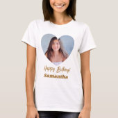Foto hart naam verjaardag t-shirt (Voorkant)