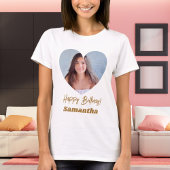 Foto hart naam verjaardag t-shirt