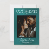 Foto & Hart Save the Date in Teal (Voorkant)