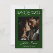 Foto & Hart Save the Date op Smaragd (Voorkant)