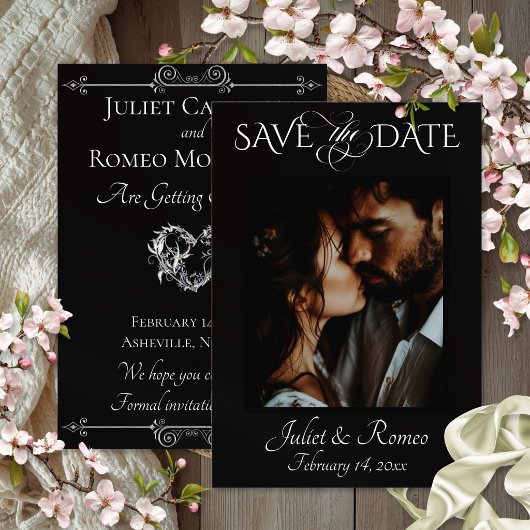 Foto & Hart Save the Date op Zwart