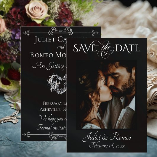 Foto & Hart Save the Date op Zwart