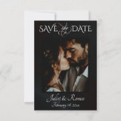 Foto & Hart Save the Date op Zwart (Voorkant)