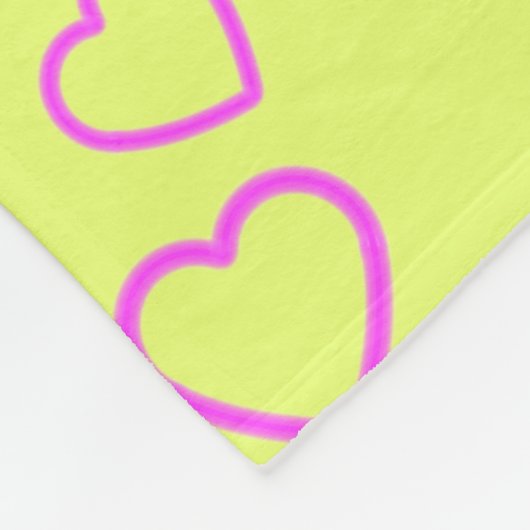 Foto Hart Sjabloon | Geel en roze Fleece Deken (Hoek)