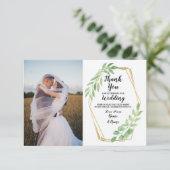 Foto Hartelijk dank Verloving Weddenschap Gold Lea Bedankkaart (Staand voorkant)