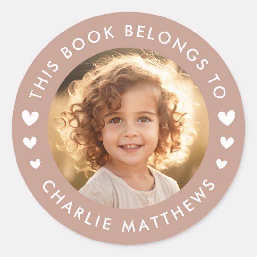 Foto harten lichtbruin bibliotheekboek label (Voorkant)