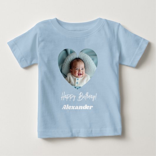 Foto hartnaam verjaardag blauwe jongen (Voorkant)