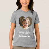 Foto hartnaam verjaardagsmeisje Tri-Blend shirt (Voorkant)