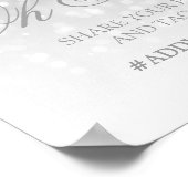 Foto: Hashtag Weddenschap Silver Bokeh Lights Poster (Hoek)