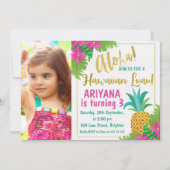 Foto Hawaiian Luau Birthday Invitation Kaart (Voorkant)