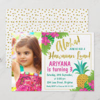 Foto Hawaiian Luau Birthday Invitation