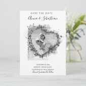 *~* FOTO Heart AR6 WEDDING BEWAREN DATUM QR Kaart (Staand voorkant)