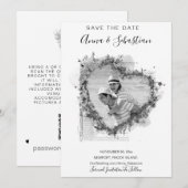 *~* FOTO Heart AR6 WEDDING BEWAREN DATUM QR Kaart (Voorkant / Achterkant)