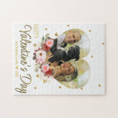 Foto Heart Gold Glitter Hearts Valentijnsdag Legpuzzel (Horizontaal)