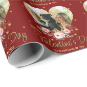 Foto Heart Gold Valentijnsdag Glitter Heart Red Cadeaupapier (Rol Hoek)