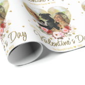Foto Heart Gold Valentijnsdag Glitter Hearts Cadeaupapier (Rol Hoek)