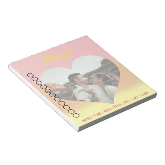 Foto: Heart Romantic Sunrise Notitieblok (Schuin)
