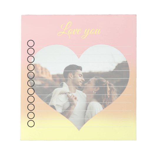 Foto: Heart Romantic Sunrise Notitieblok (Voorkant)