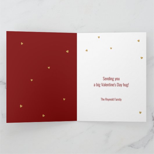 Foto Heart Valentijnsdag Gold Glitter Heart Red Kaart (Binnen)