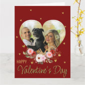 Foto Heart Valentijnsdag Gold Glitter Heart Red Kaart (Gele Bloem)