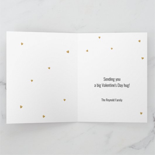 Foto Heart Valentijnsdag Gold Glitter Hearts Kaart (Binnen)