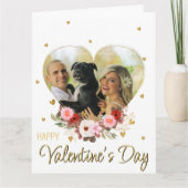 Foto Heart Valentijnsdag Gold Glitter Hearts Kaart (Voorkant)