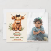 Foto Heilige Koe Highland 1e Verjaardag Kaart (Voorkant)