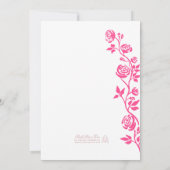 Foto Helder Roze Hand getrokken Rozen Romantisch E Save The Date (Achterkant)