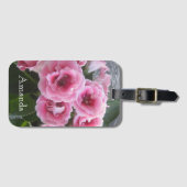 Foto. Heldere roze bloemen. Bagagelabel (Voorkant (horizontaal))