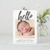 FOTO HELLO moderne minimale nieuwe baby bedankt (Staand voorkant)