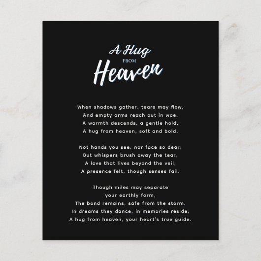 FOTO Hemel Gedicht Viering van het Leven Begrafeni (Achterkant)