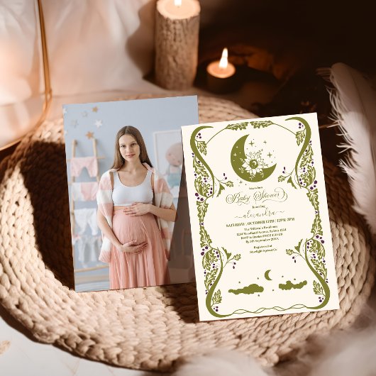 Foto hemelbotanisch Baby shower Kaart