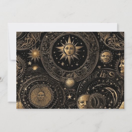 Foto Hemellichaam Zwart Goud Bruiloft Save The Date (Achterkant)