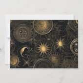 Foto Hemellichaam Zwart Goud Bruiloft Save The Date (Achterkant)