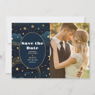 Foto Hemelse Halve Maan Goud Bruiloft Save The Date