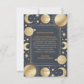 Foto Hemelse Marine Gouden Halve Maan Huwelijk Bedankkaart (Achterkant)