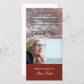 Foto Herdenking Dank Je Wel Rode Herfst Boom Bedankkaart (Voorkant / Achterkant)