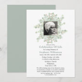 Foto-herdenking levensviering begrafenis Eucalyptu Kaart (Voorkant / Achterkant)