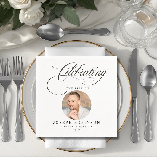 Foto-herdenking van levensstijl Elegante script ro Servet