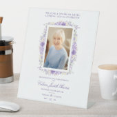 Foto Herdenking Wedding Beste Paars Shades Reclamebord Met Voetstuk (Insitu)