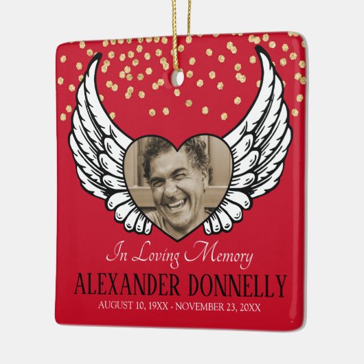 Foto-herdenkings-Kerstmis Keramisch Ornament (Links)