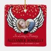 Foto-herdenkingscommemoratieve Kerstmis Keramisch Ornament (Achterkant)