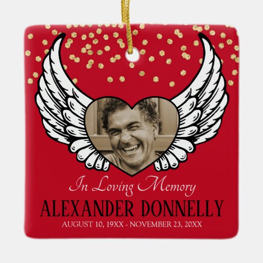 Foto-herdenkingscommemoratieve Kerstmis Keramisch Ornament (Voorkant)