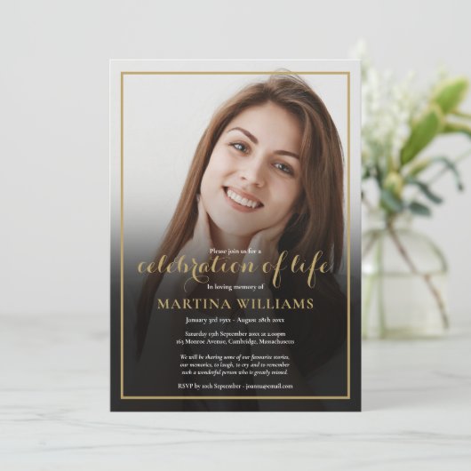 Foto-herdenkingsdienst Kaart (Staand voorkant)